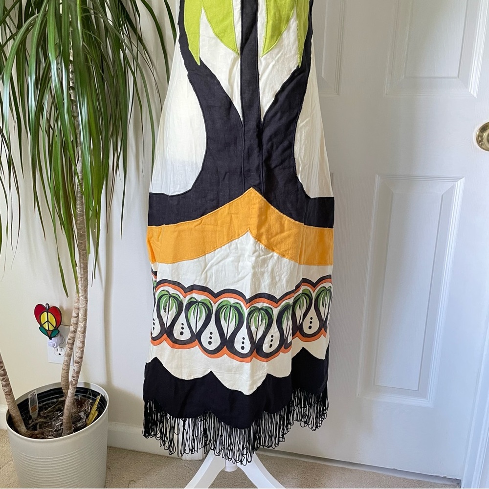 FARM Rio Coconut Tree Flow Cutwork Linen Midi Dress Women’s XS NWT - Picture 10 of 16